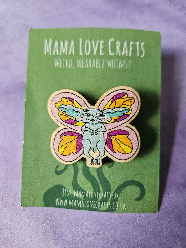 Wooden Pin Badge - Faerie