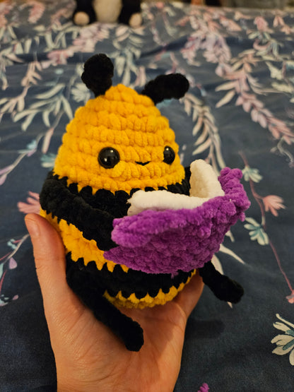 Reading Bee Crochet Plush