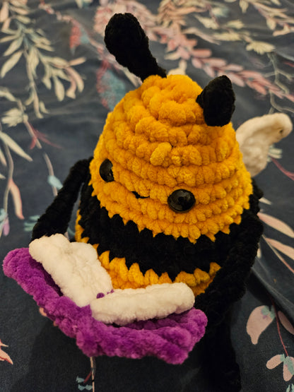 Reading Bee Crochet Plush